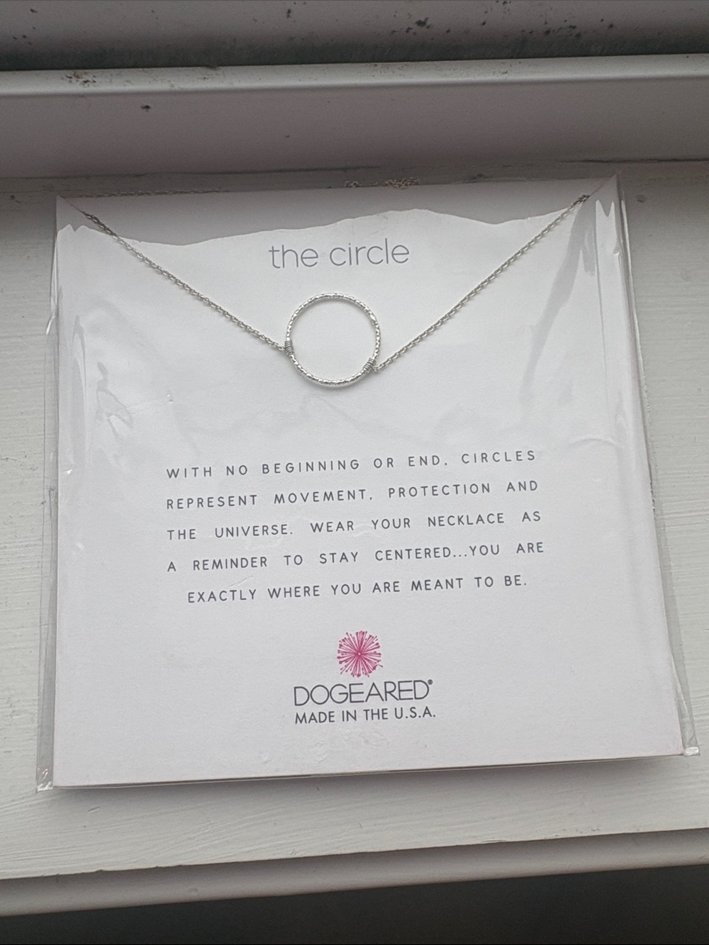 Dogeared Silver Textured Circle Pendant Necklace